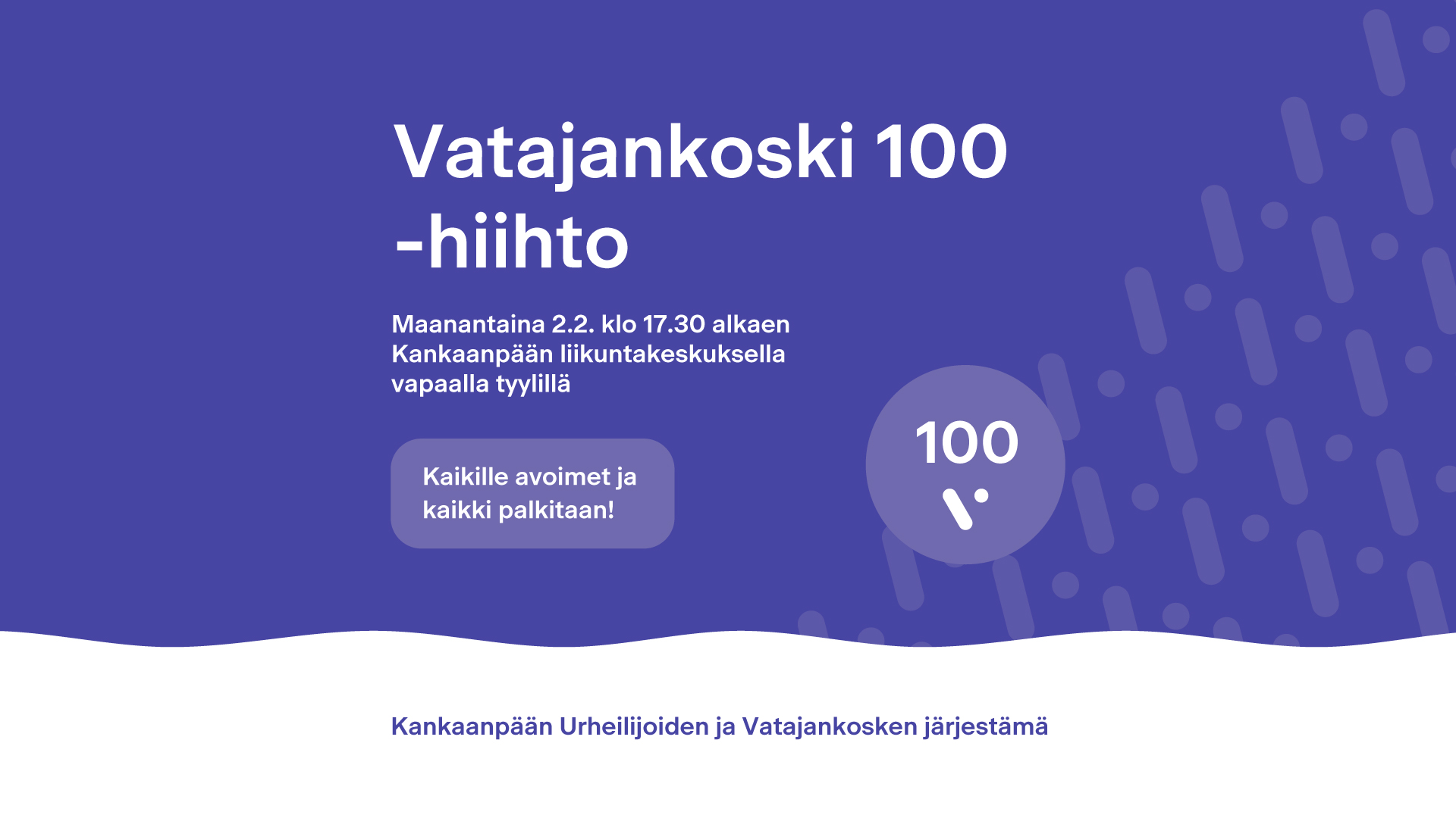 Vatajankoski 100 -hiihto Kankaanpään liikuntakeskuksella