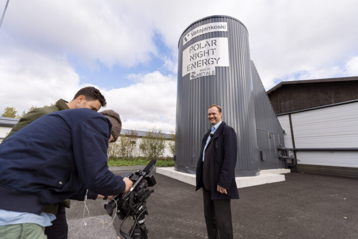 Pekka Passi, CEO of Vatajankoski at video shootings in Kankaanpää 2022.