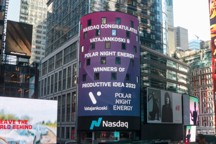 Vatajankoski on Nasdaq screen at Times Squaren